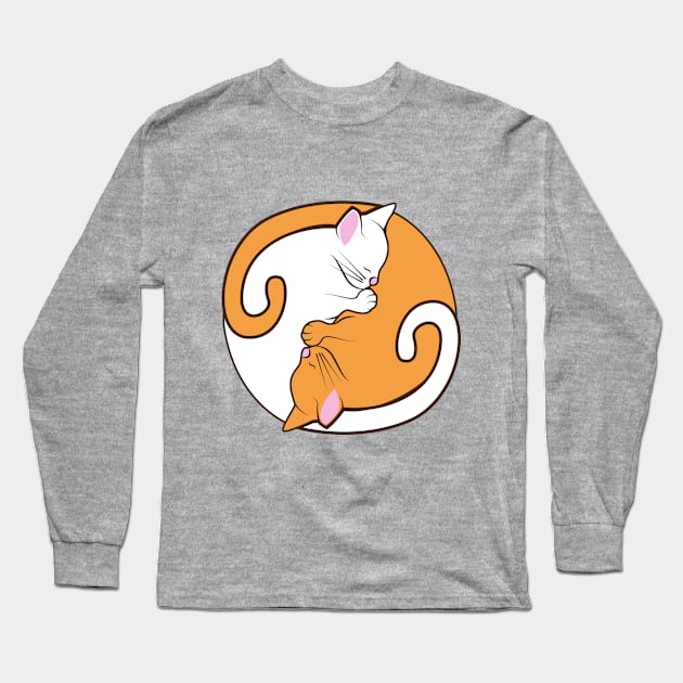 Yin and Yang Cats Long Sleeve T-Shirt by ProudPleb